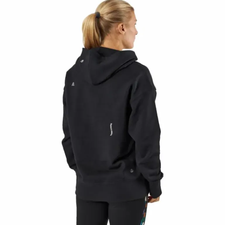 Relaxed Hoodie with Healing Crystals-Inspired Graphics Black