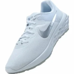 Revolution 6 Next Nature Women's Road Running Shoes WHITE/METALLIC SILVER-PURE PLATINUM