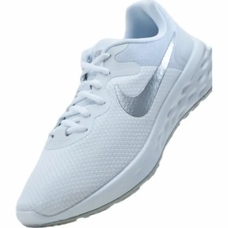 Revolution 6 Next Nature Women's Road Running Shoes WHITE/METALLIC SILVER-PURE PLATINUM