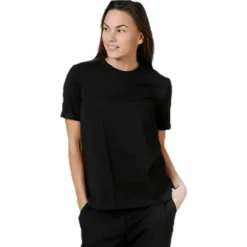 Ria Ss Fold Up Solid Tee Black
