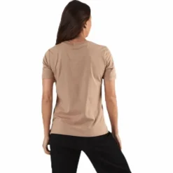 Ria Ss Fold Up Solid Tee Beige