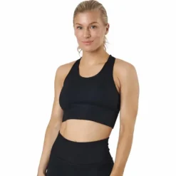 Rib Seamless Crop Top Black
