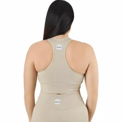 Rib Seamless Crop Top Mushroom