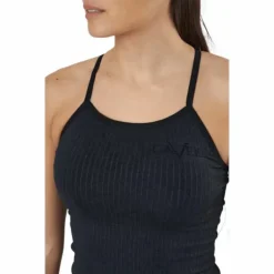 Ribbed Black Sand Melange Seam Black