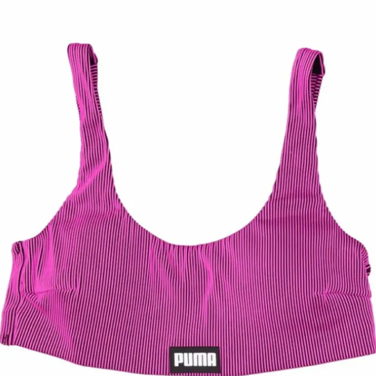 Ribbed Scoop Neck Top Pink/black