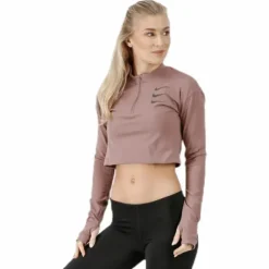 Running Division Warm Top Crop Beige