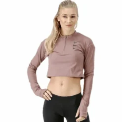 Running Division Warm Top Crop Beige