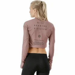 Running Division Warm Top Crop Beige
