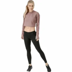 Running Division Warm Top Crop Beige