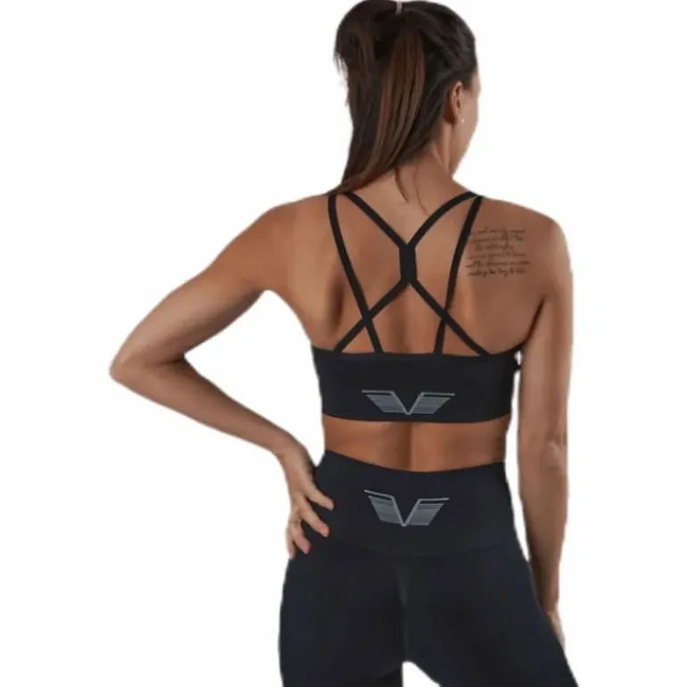 Seamless Black Sports Bra Black