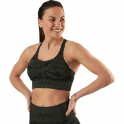 Seamless Camo Sports Bra Patterned/Black