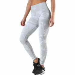 Seamless Floral Leggings Grey