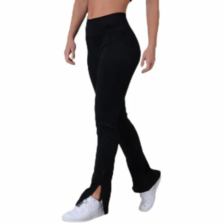 Seamless Rib Slit Pants Black