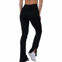 Seamless Rib Slit Pants Black