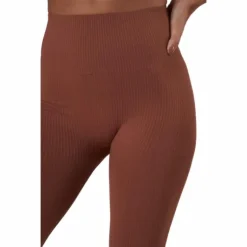 Seamless Rib Tights Copper Brown