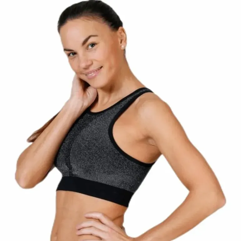 Seamless Sparkle Sports Top Black