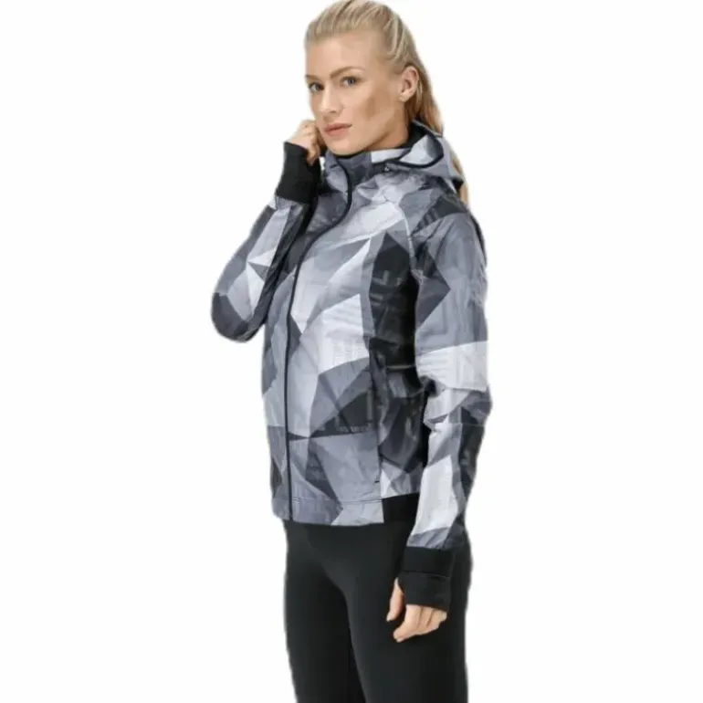 Shield Hood Printed Flash Jacket Black
