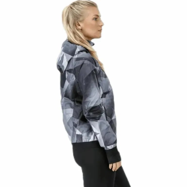 Shield Hood Printed Flash Jacket Black