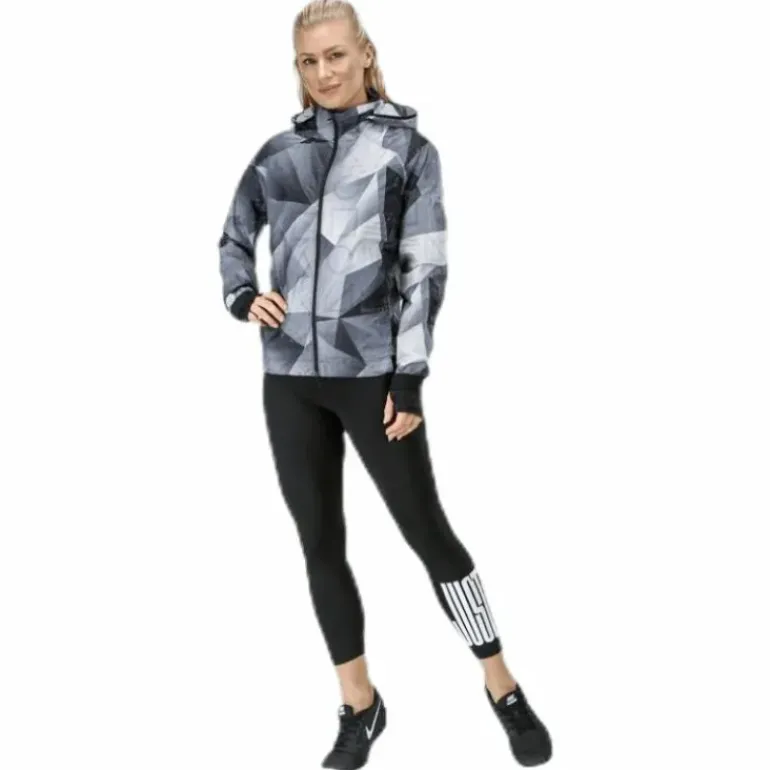 Shield Hood Printed Flash Jacket Black