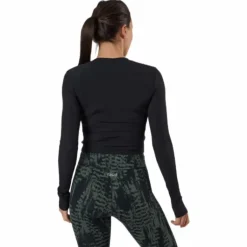 Shiny Rib Long Sleeve Black