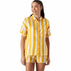 Shirt Short Sleeve Nibe Big Stripes Yellow