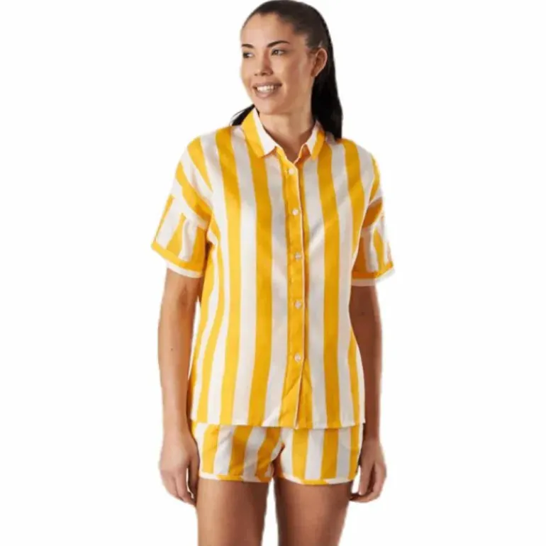 Shirt Short Sleeve Nibe Big Stripes Yellow