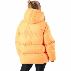 Short Padded Hood Jacket Orange