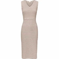 Simone S/L Dress Beige/Red