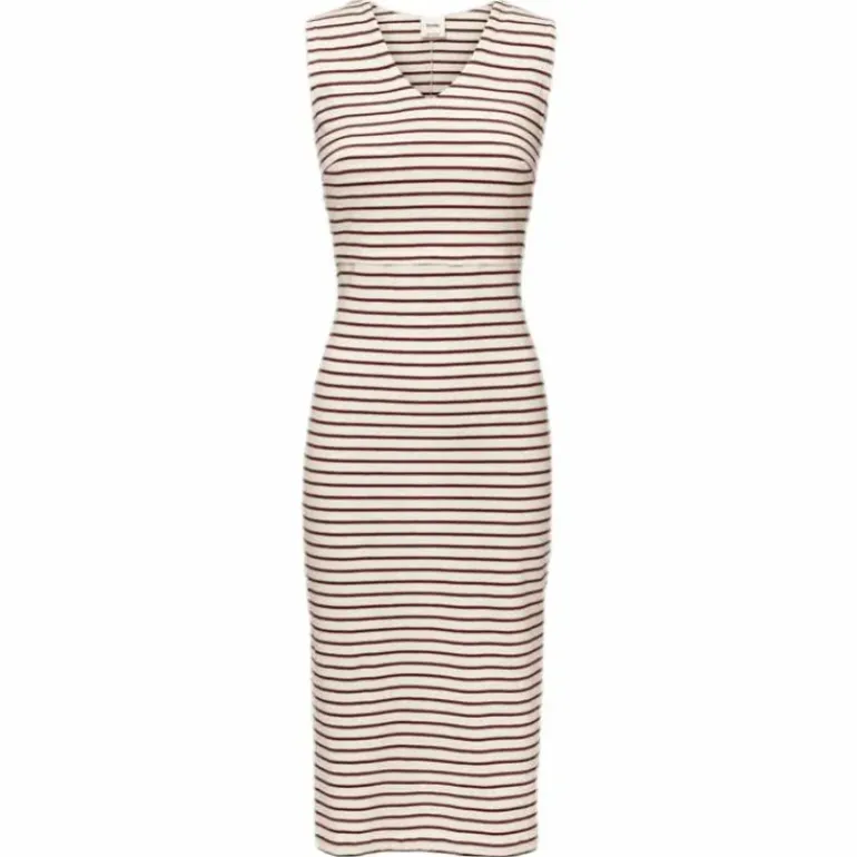 Simone S/L Dress Beige/Red