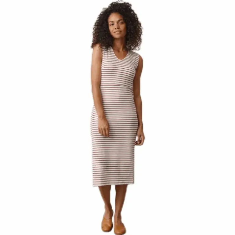 Simone S/L Dress Beige/Red
