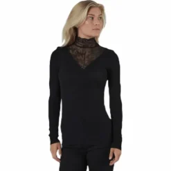 Siri Ls T-Neck Top Black