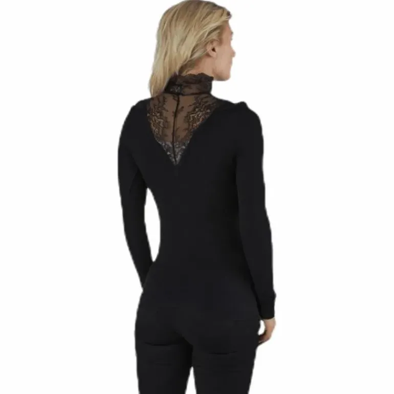 Siri Ls T-Neck Top Black