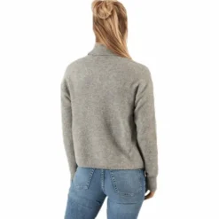 Skyla Ls Roll Neck Wool Knit Grey
