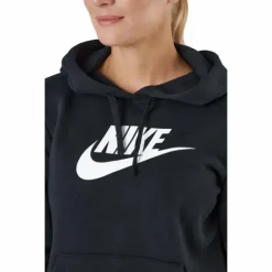 Sportswear Club Fleece Women's Logo Pullover Hoodie BLACK/WHITE