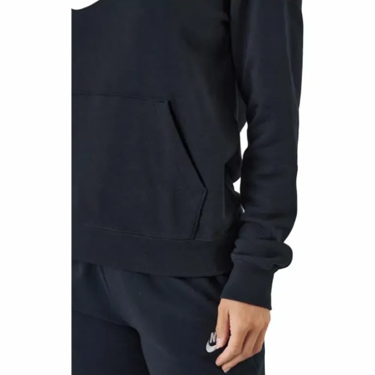 Sportswear Club Fleece Women's Logo Pullover Hoodie BLACK/WHITE