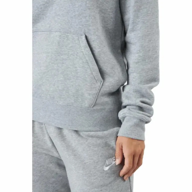 Sportswear Club Fleece Women's Funnel Hoodie DK GREY HEATHER/WHITE