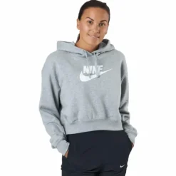 Sportswear Club Fleece Women's Cropped Hoodie DK GREY HEATHER/WHITE