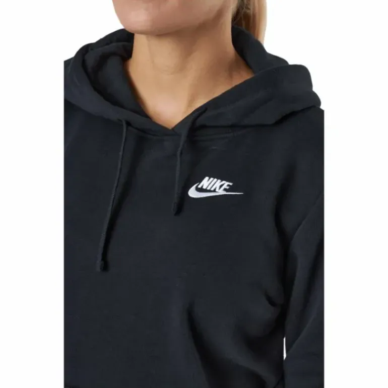 Sportswear Club Fleece Women's Pullover Hoodie BLACK/WHITE