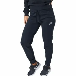 Sportswear Club Fleece Women's Mid-Rise Pants BLACK/WHITE