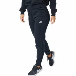 Sportswear Club Fleece Women's Mid-Rise Pants BLACK/WHITE