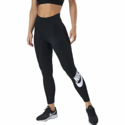 Sportswear Essential Women's High-Waisted Logo Leggings BLACK/WHITE