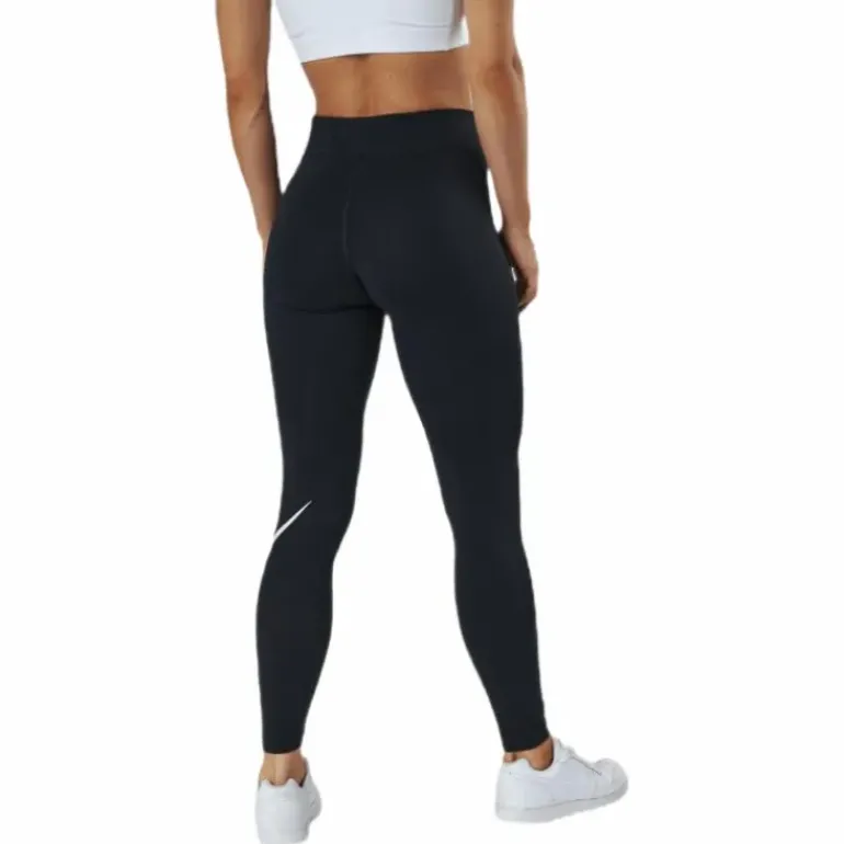 Sportswear Essential Women's Mid-Rise Swoosh Leggings BLACK/WHITE