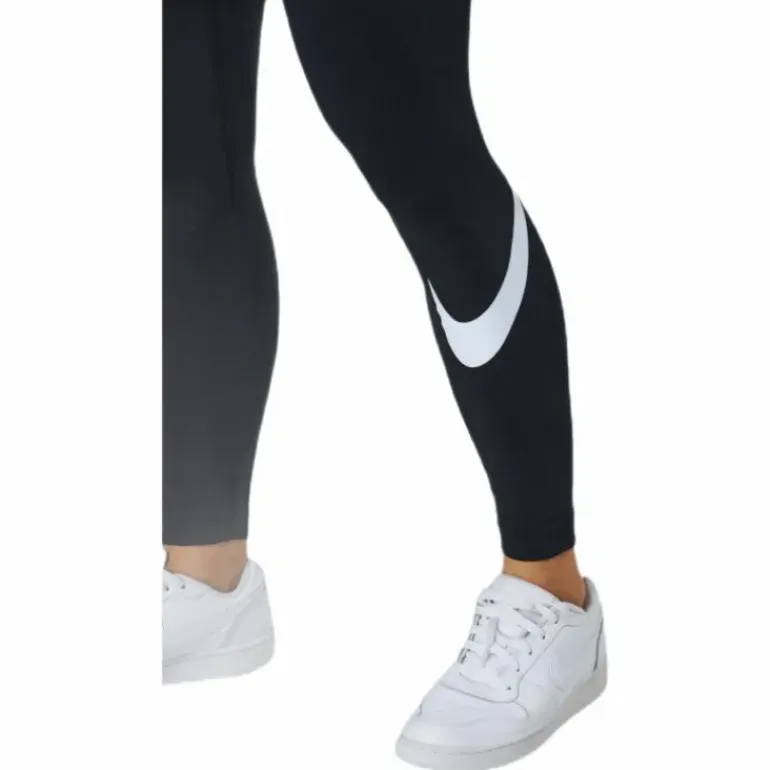 Sportswear Essential Women's Mid-Rise Swoosh Leggings BLACK/WHITE