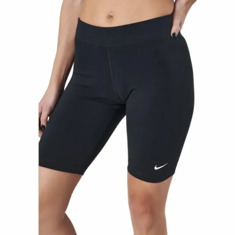 Sportswear Essential Women's Mid-Rise Bike Shorts BLACK/WHITE