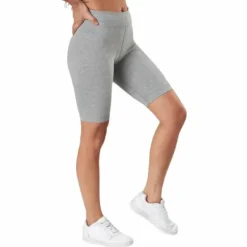 Sportswear Essential Women's Mid-Rise Bike Shorts DK GREY HEATHER/WHITE