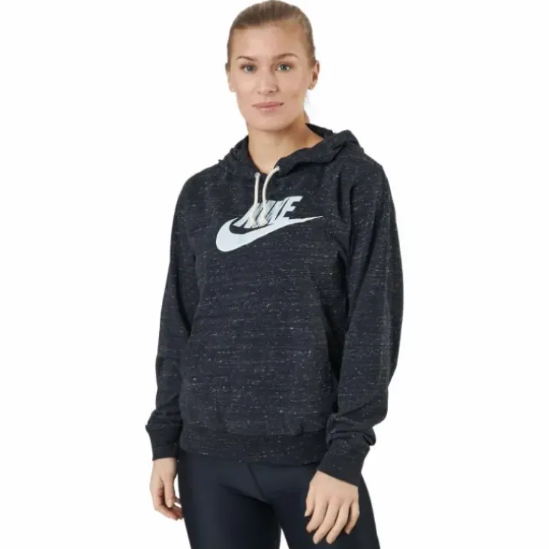 Sportswear Gym Vintage Women's Pullover Hoodie BLACK/WHITE