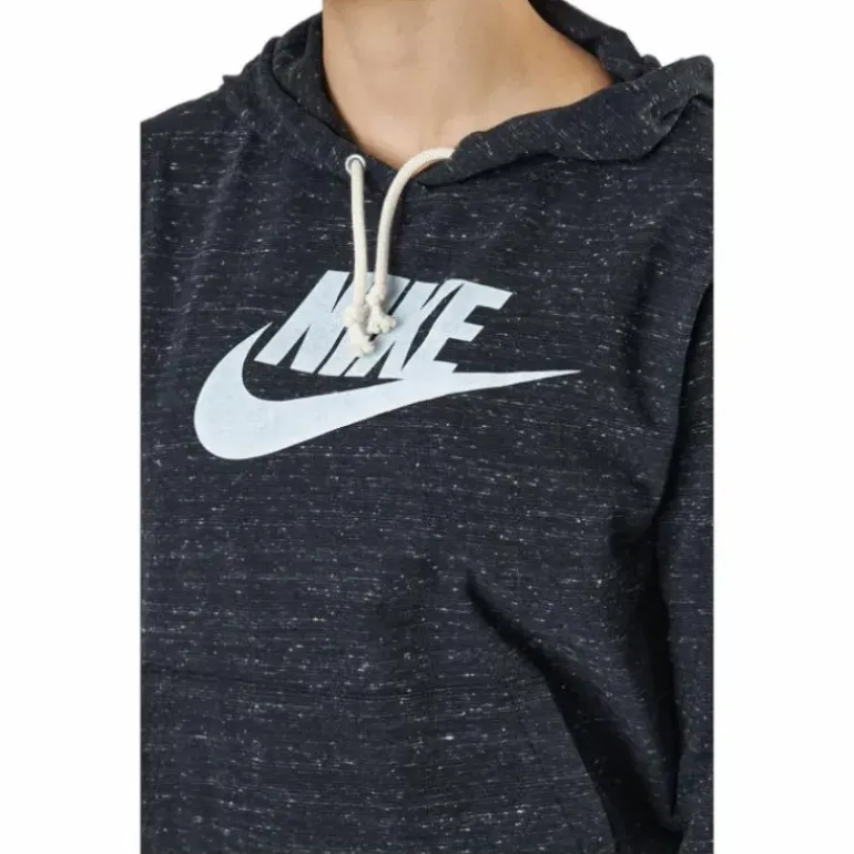 Sportswear Gym Vintage Women's Pullover Hoodie BLACK/WHITE