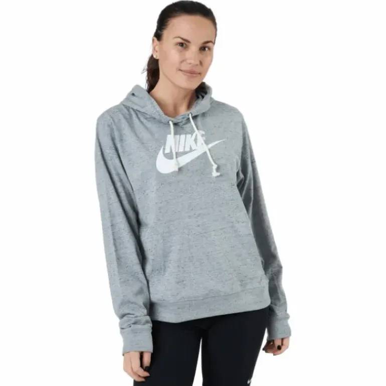 Sportswear Gym Vintage Women's Pullover Hoodie DK GREY HEATHER/WHITE