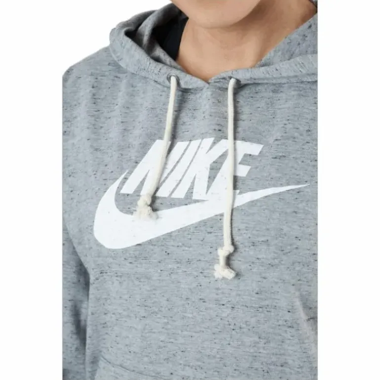 Sportswear Gym Vintage Women's Pullover Hoodie DK GREY HEATHER/WHITE