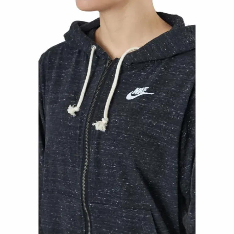 Sportswear Gym Vintage Women's Full-Zip Hoodie BLACK/WHITE